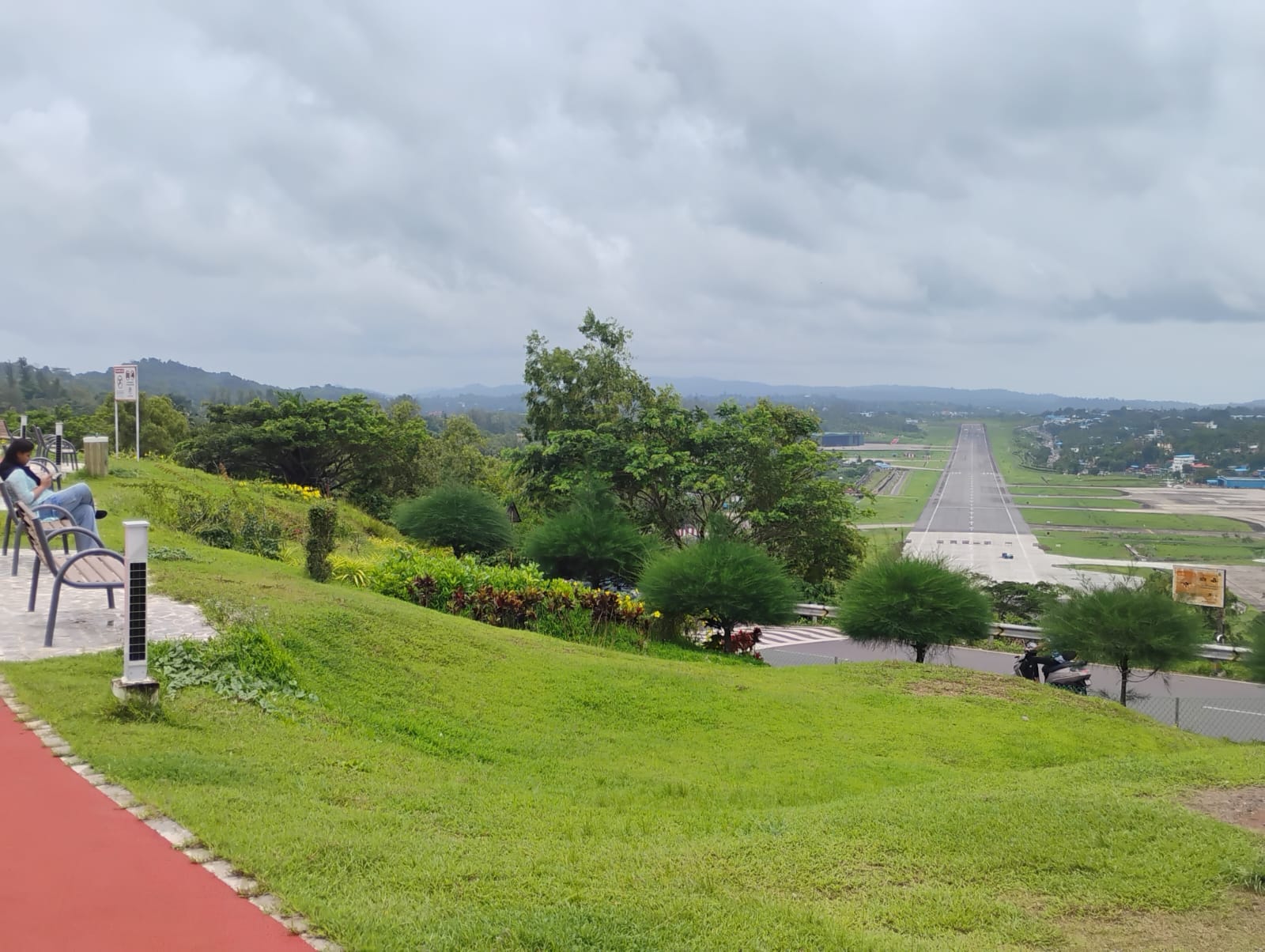 View of the airport runway from Joggers Park
