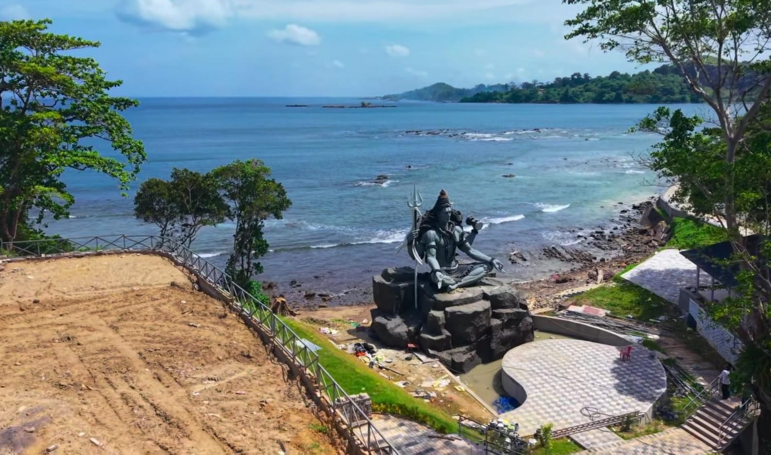 Corbyn's Cove Beach and coastline near the Shiva statue